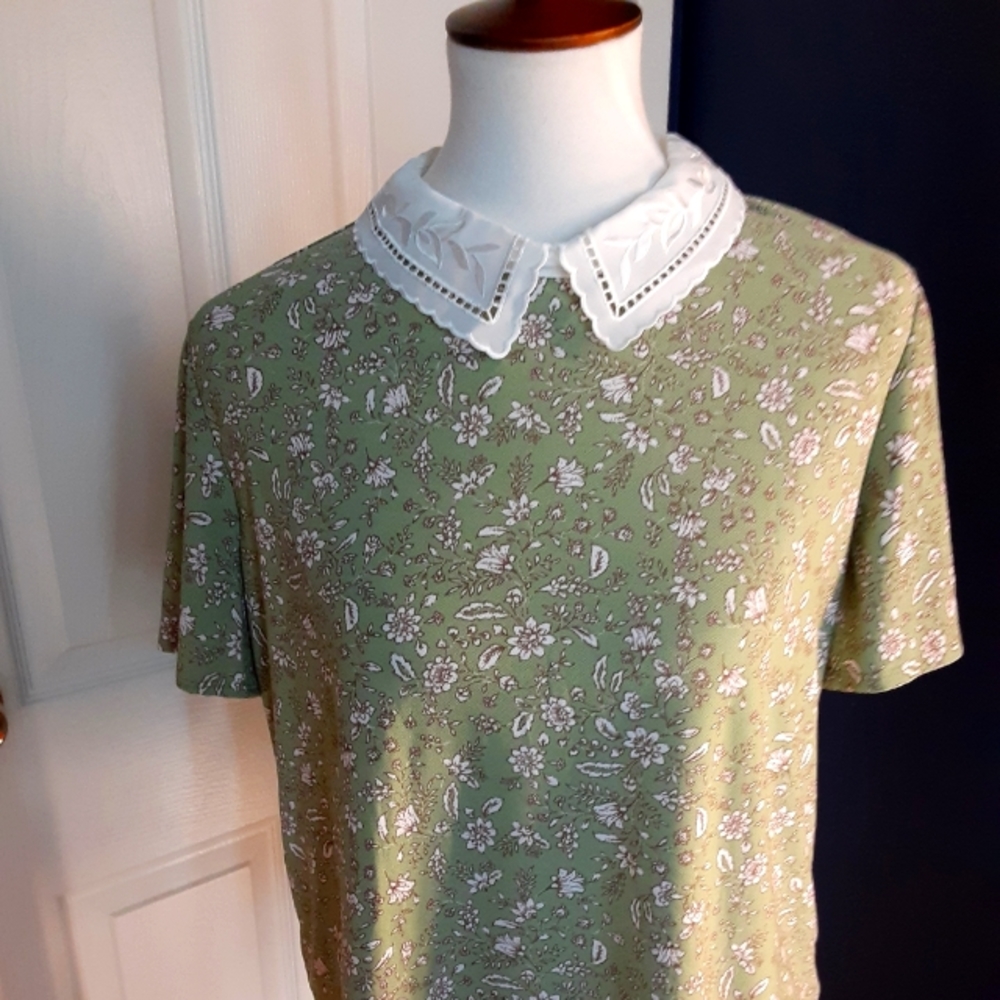 Faith and Joy embroidered collar top